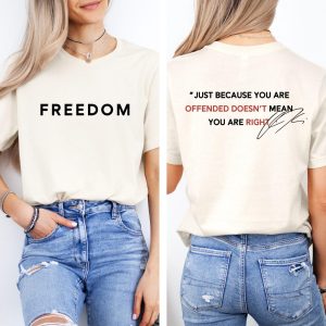 Justice For Charlie Kirk 2 Sided TShirt, Sweatshirt, Hoodie, Freedom Shirt, Charlie Quotes, Just Because You Are Offended, Doesn’t Mean You Are Right, Patriotic Usa Top