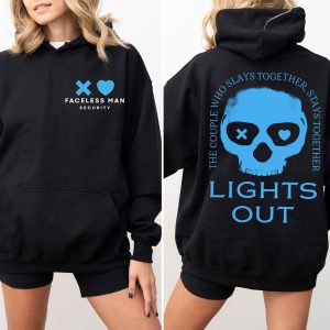 Lights Out 2 Sided Hoodie, Navessa Allen Sweatshirt, Blue Skull Navessa Allen Book Sweater, Dark Romance Hoodie, Into Darkness Shirt