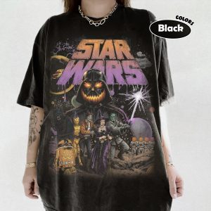 Vintage Star Wars Mashup Halloween Shirt, Darth Vader & Stormtrooper Mickey Ears Trick-or-Treat Pumpkin, Disney Halloween Family Trip Outfit
