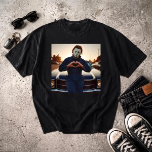 Michael Heart Hands Shirt, Michael Meyers Shirt, Horror Heart Hands Crewneck, Romantic Slasher Duo Sweatshirt, Heart Sign Sweater, Horror Characters Friend, 90s Halloween Movie Shirt, Heart Hoodie