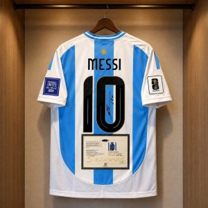 Lionel Messi SIGNED Argentina 2024/25 Home Jersey, Authentic Autographed Soccer Shirt with COA, Argentina Football Gift For Him/Her