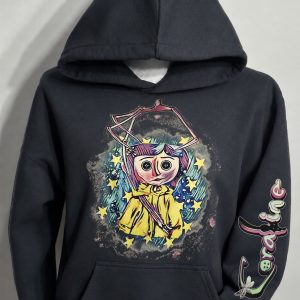Coraline Hoodie, Scary Halloween Doll Sweatshirt, Dark Castle Shirt, Horror Movie Shirt, Vintage Halloween