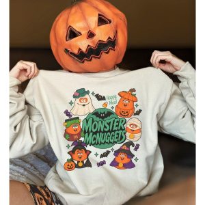 Retro Monster Nuggets Sweatshirt, Chicken Nuggets Meal Bucket Halloween Shirt