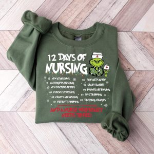 Funny Christmas Nurse Sweatshirt, Merry Grinchmas shirt, Nurse Grinch Shirt