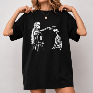 Skeletal Sophie And Dog With Caption “ Boop” Unisex T-Shirt